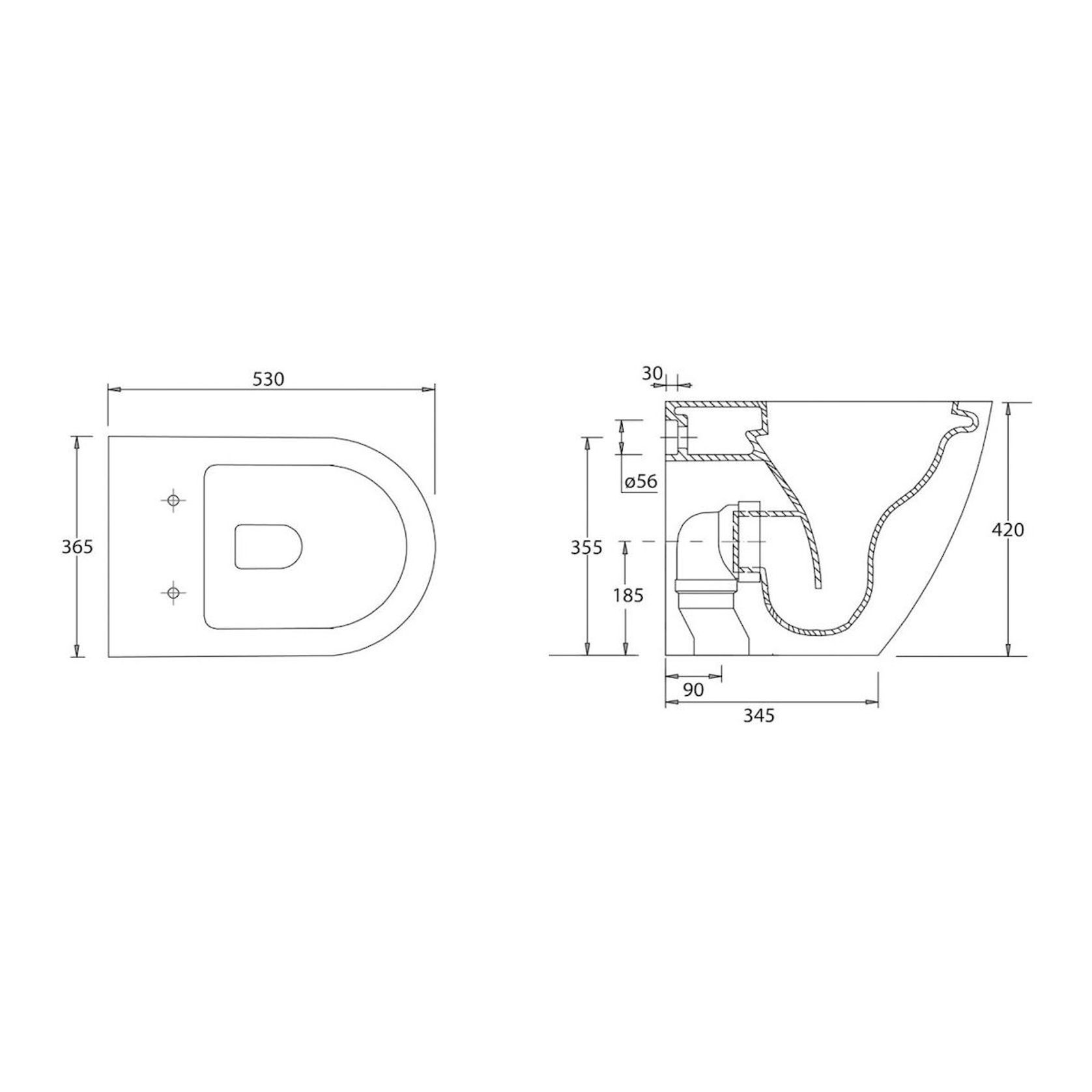 Ellisse MK II BTW Toilet Pan C/w Soft Close Seat gallery detail image