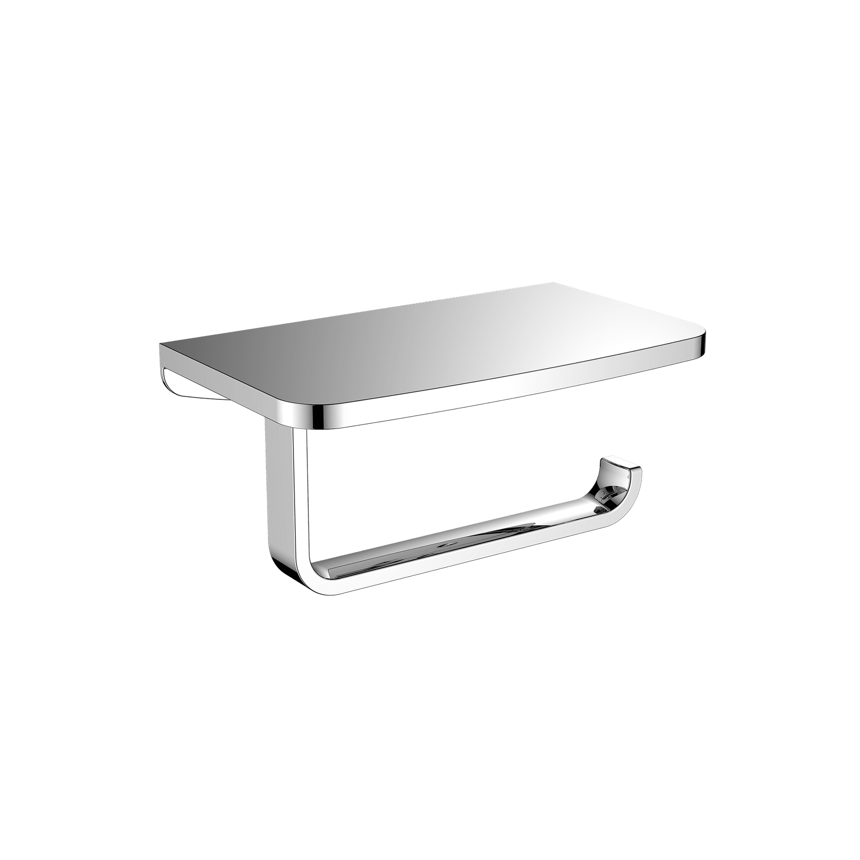 Cubic Toilet Roll Holder with Shelf Chrome gallery detail image