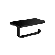 Carbon Toilet Roll Holder with Shelf Satin Black gallery detail image