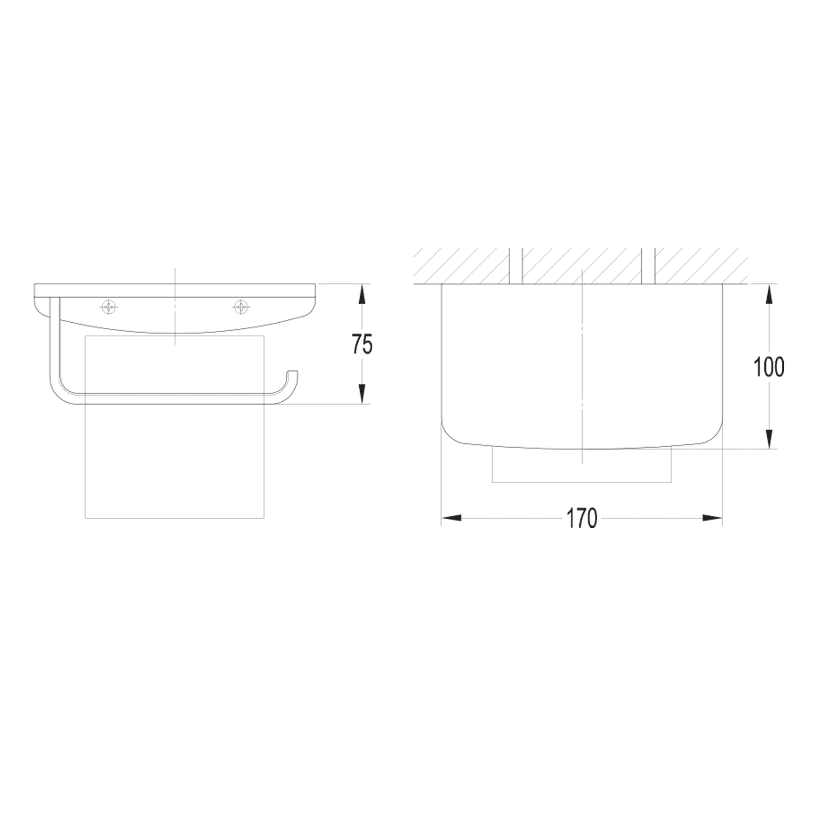 Cubic Toilet Roll Holder with Shelf Brushed Nickel gallery detail image