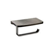 Cubic Toilet Roll Holder with Shelf Gun Metal gallery detail image