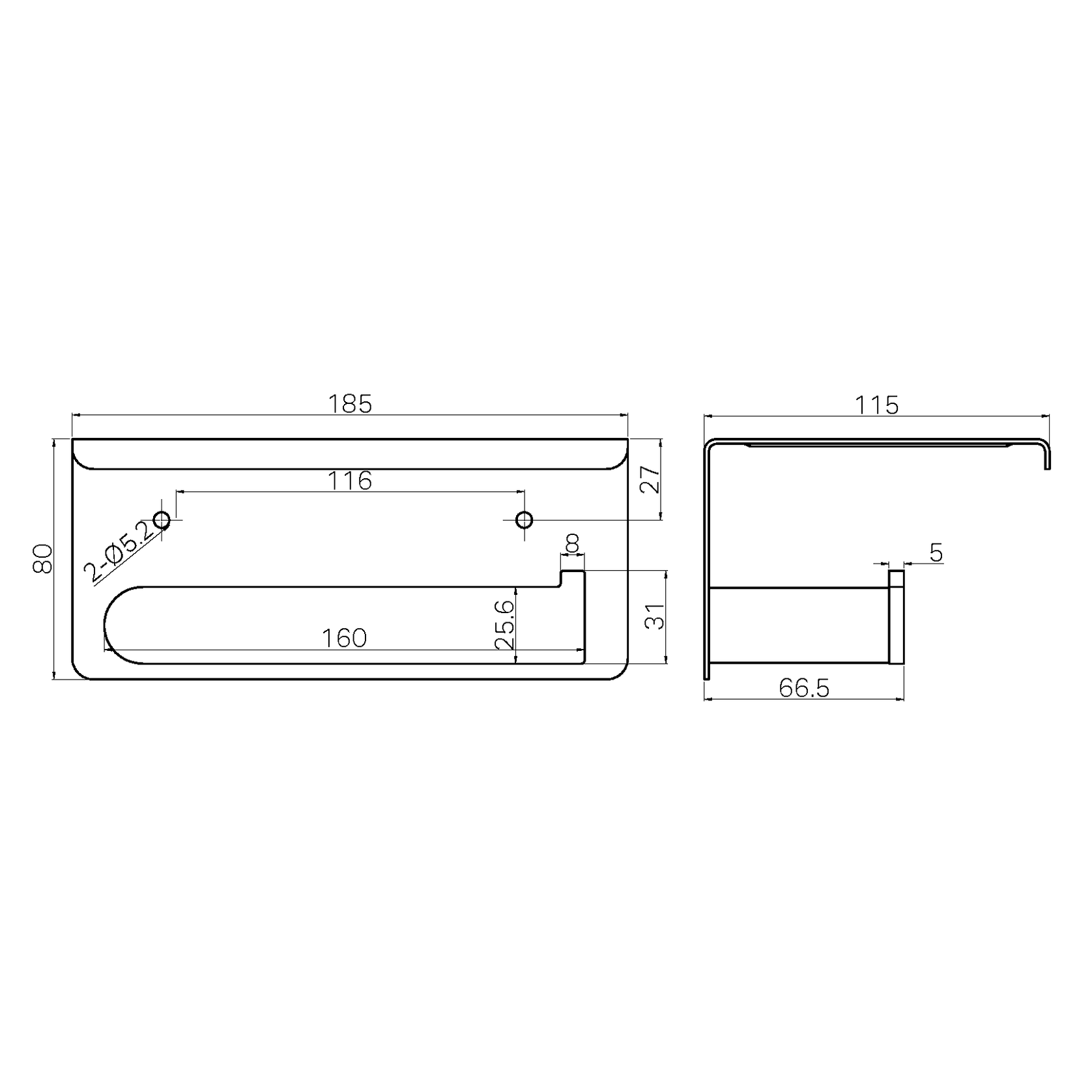 Bianca Toilet Roll Holder & Phone Holder | Brushed Bronze gallery detail image