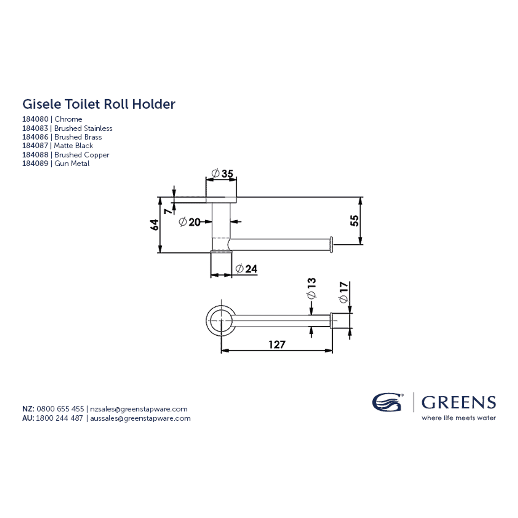 Gisele Toilet Roll Holder gallery detail image