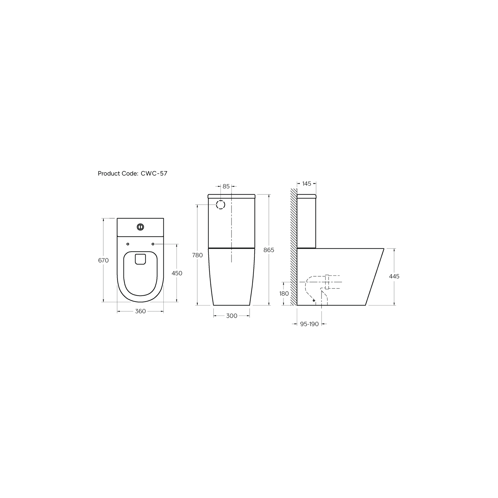Code Pure Typhoon Overheight Btw Toilet Suite gallery detail image