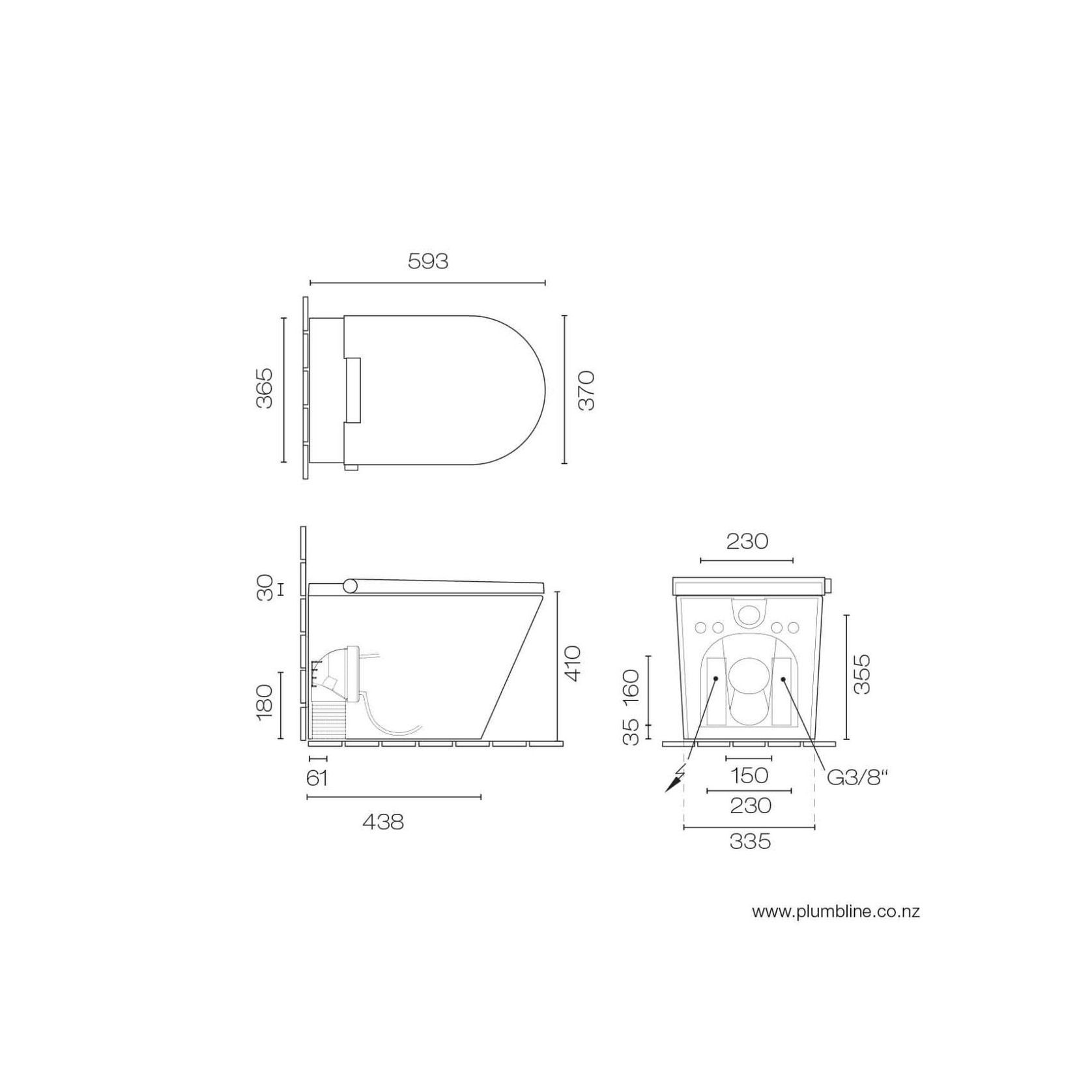 Axent.One Plus Floor Mount Intelligent Shower Toilet gallery detail image