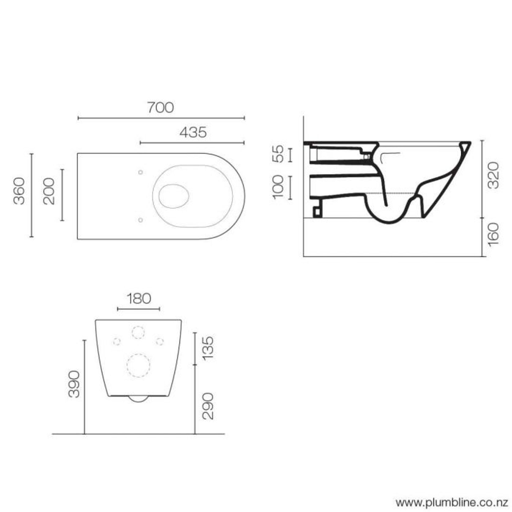 Sfera 70 Rimless Wall Hung Toilet With White Seat Ring gallery detail image
