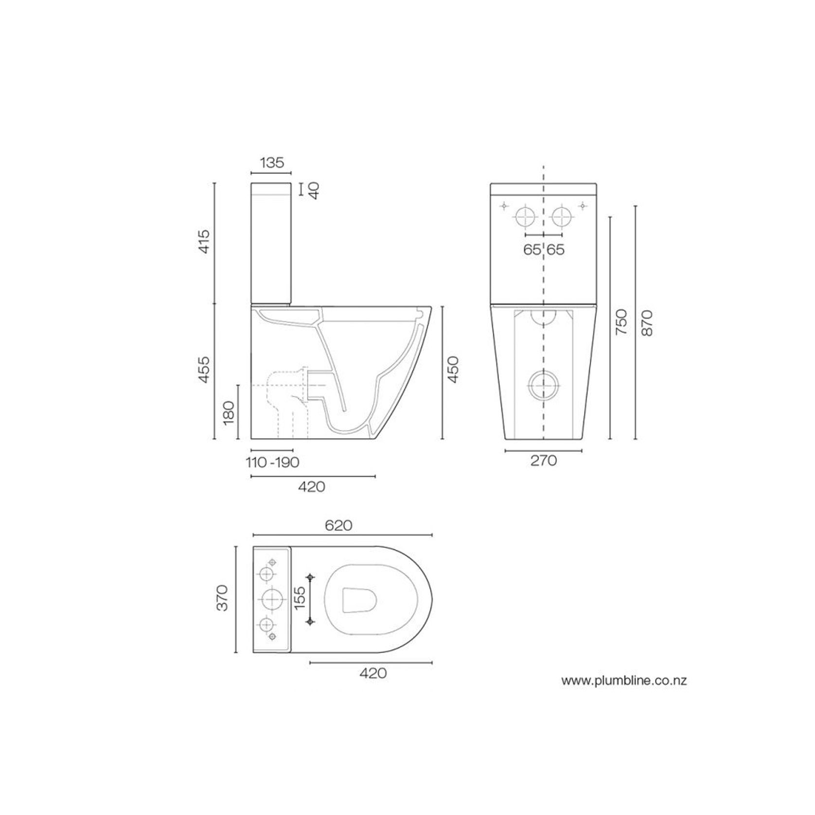 Zen Rimless Overheight Back To Wall Toilet Suite Slim gallery detail image