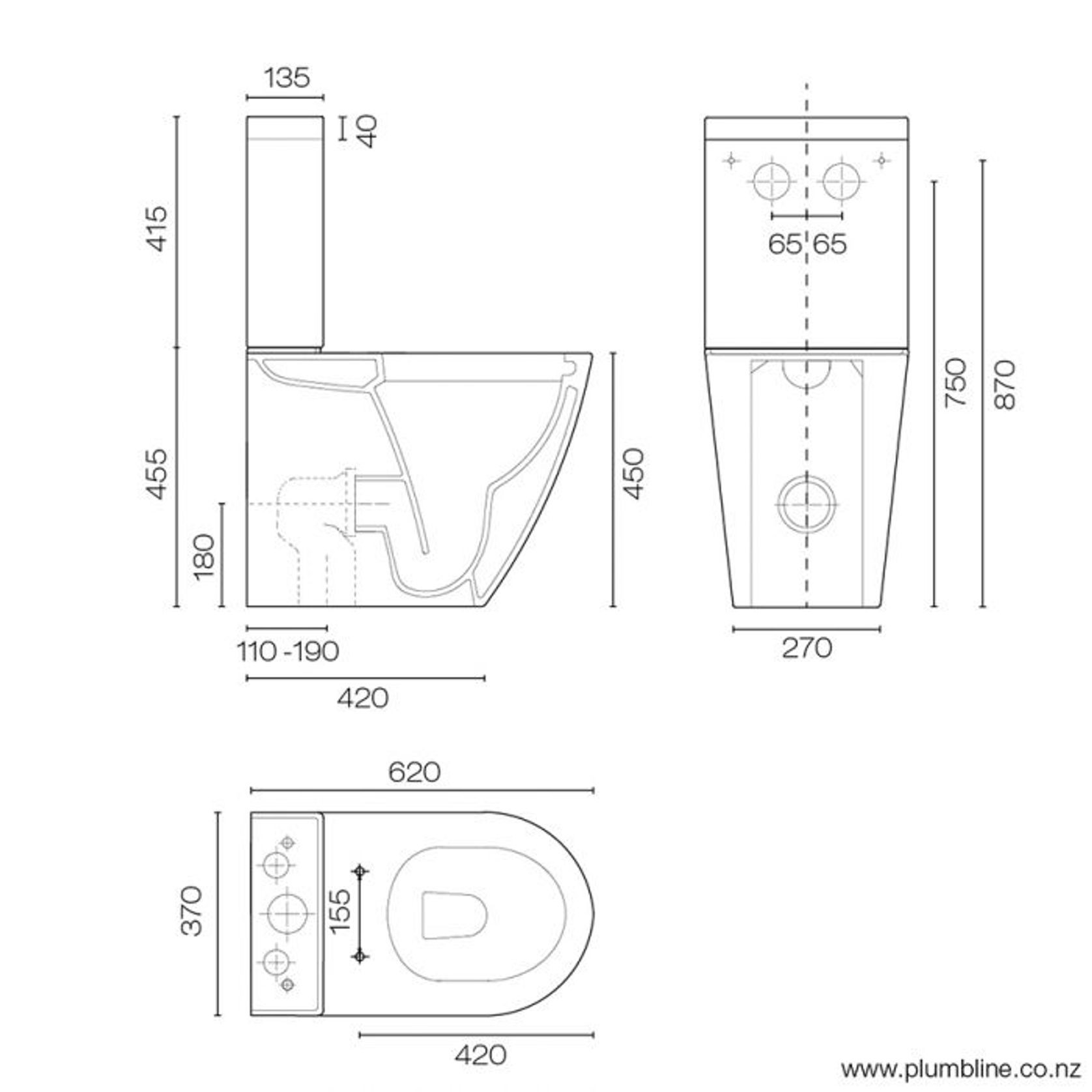 Zen Rimless Overheight Back To Wall Toilet Suite Slim gallery detail image