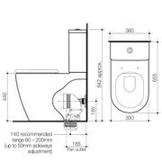 Urbane II Cleanflush® Wall Faced Close Coupled Toilet Suite Back Entry 746350W gallery detail image
