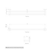 Elysian Double Towel Rail - Brushed Gunmetal gallery detail image