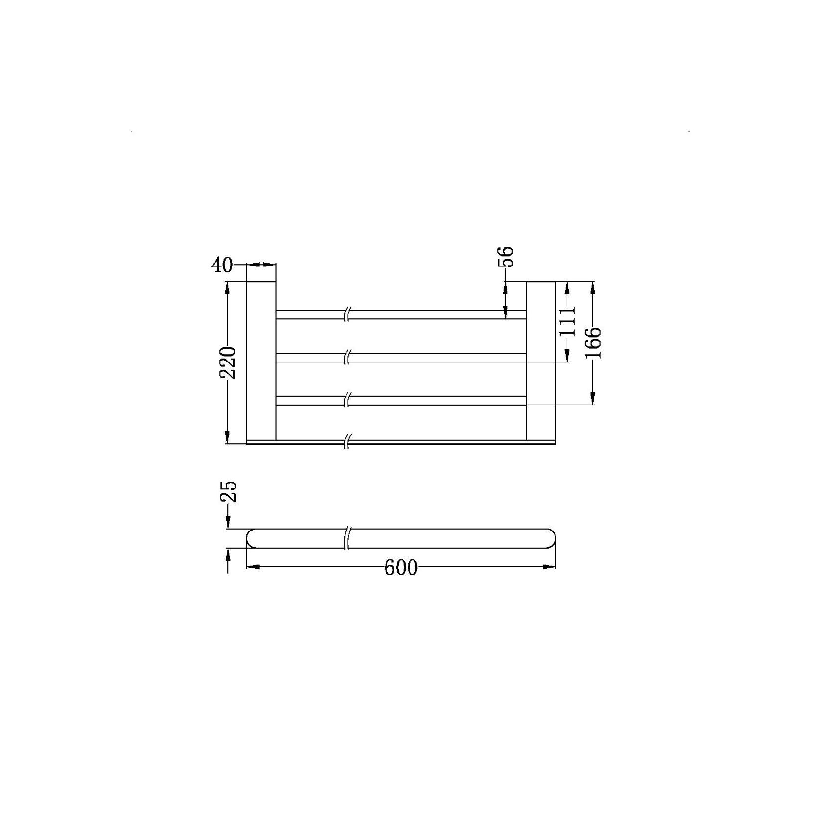 Bianca Towel Rack | Matte Black gallery detail image