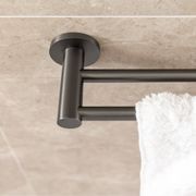 Elysian Double Towel Rail - Brushed Gunmetal gallery detail image