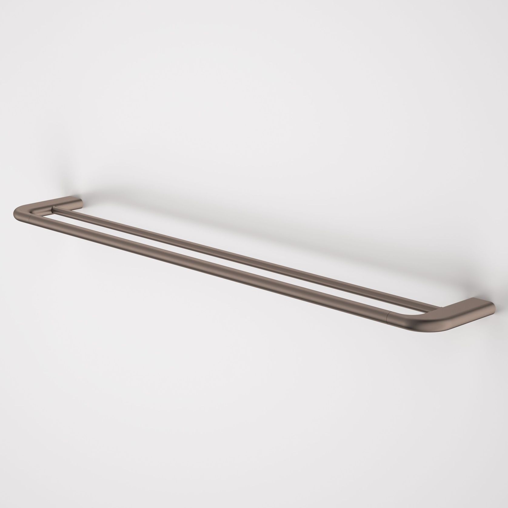 Contura II 820mm Double Towel Rail | Brushed Bronze gallery detail image
