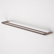 Contura II 820mm Double Towel Rail | Brushed Bronze gallery detail image