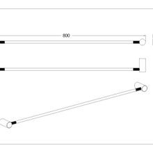 Caddence Single Towel Rail 800mm Brushed Brass gallery detail image