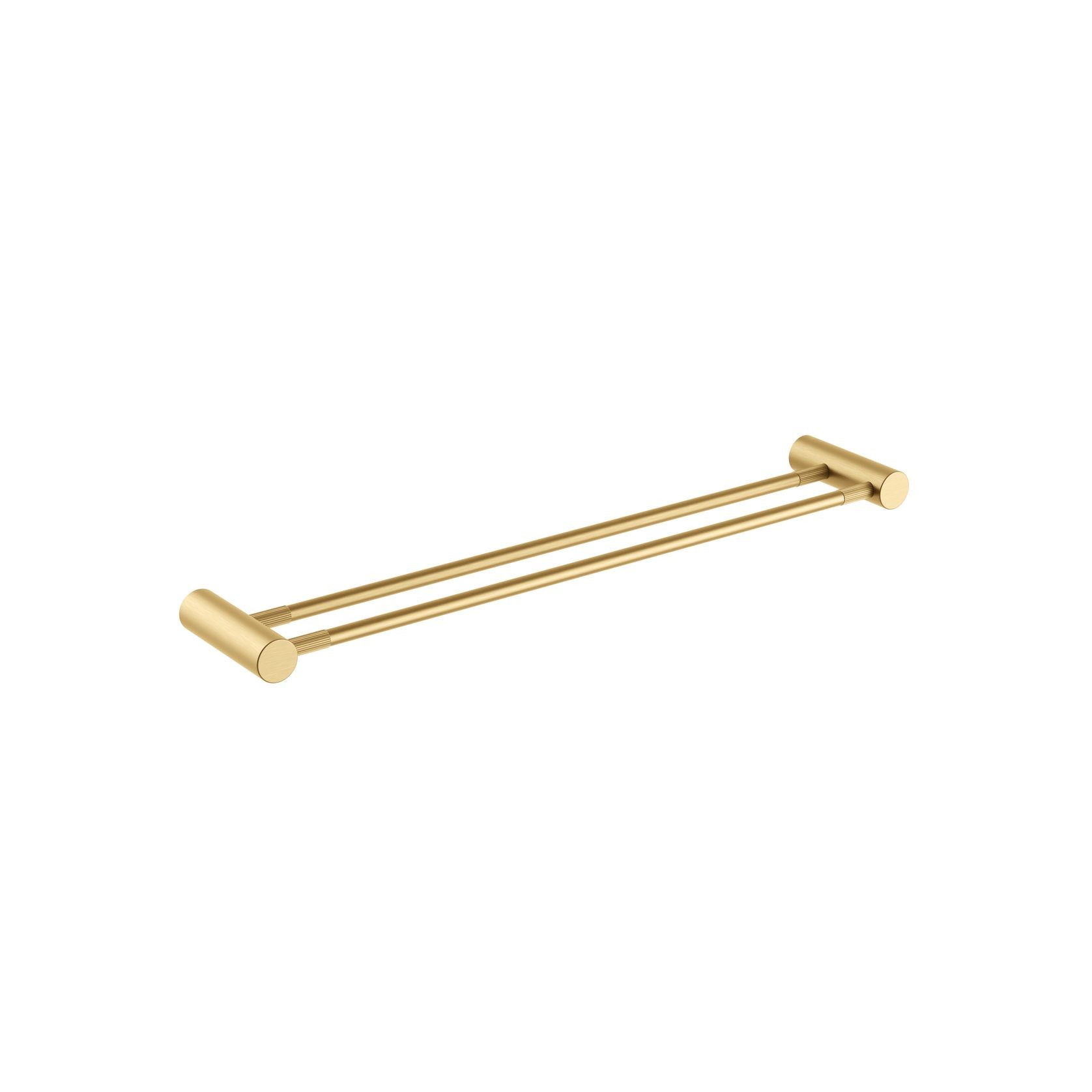 Caddence Double Towel Rail 600mm Brushed Brass gallery detail image