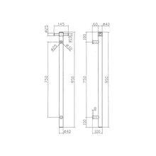 Calora Heated Vertical Towel Rail 1 Bar gallery detail image