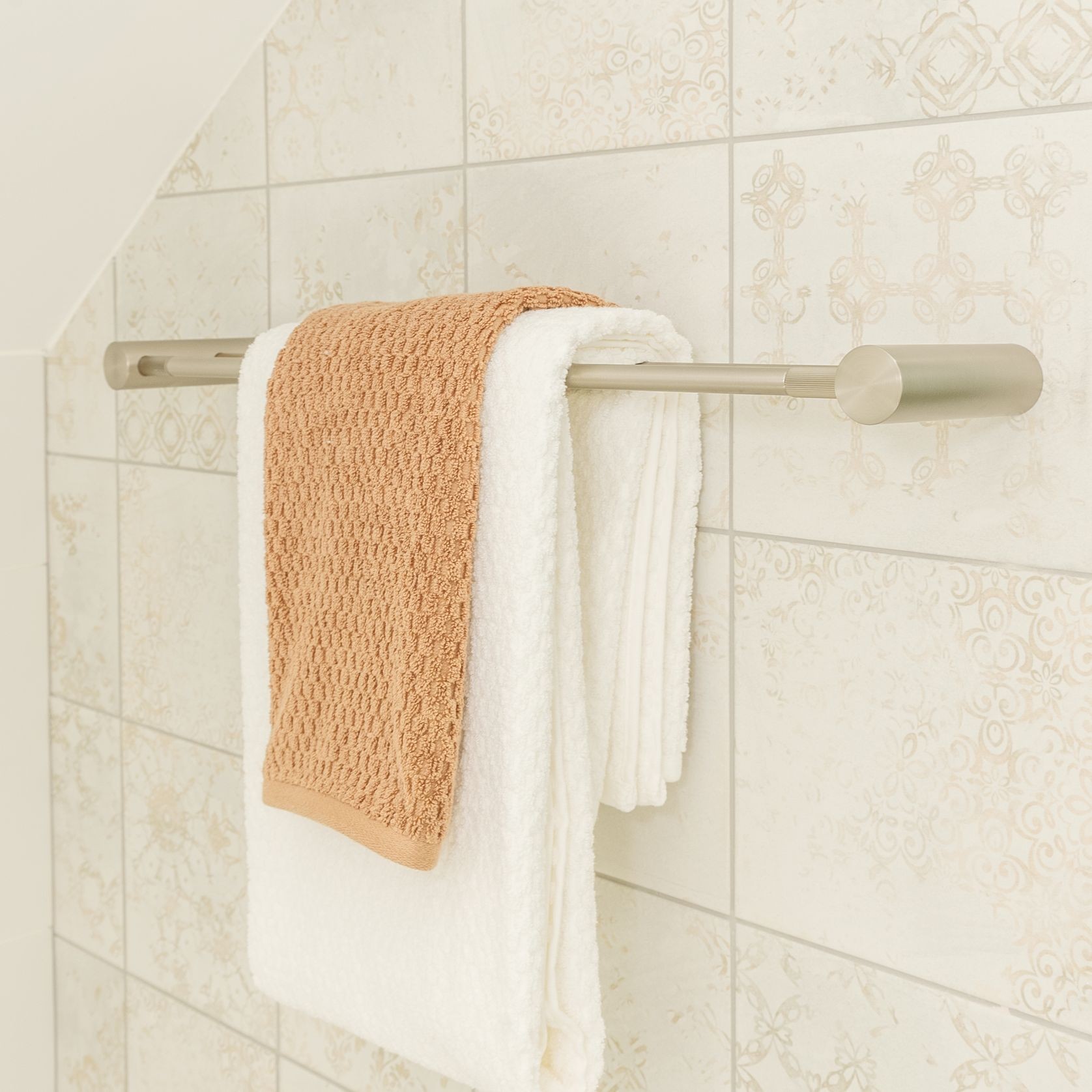 Caddence Double Towel Rail 800mm Brushed Nickel gallery detail image