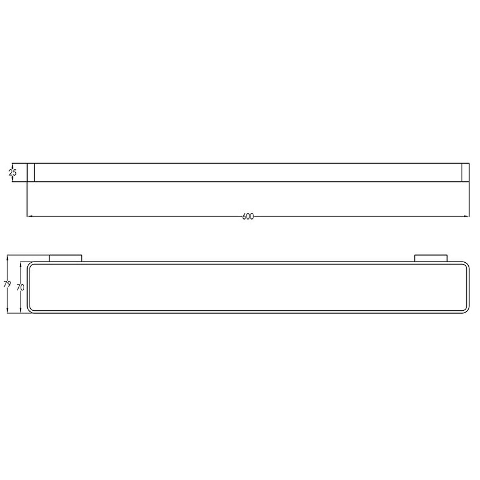 Urban Long Towel Rail 600mm Brushed Nickel gallery detail image