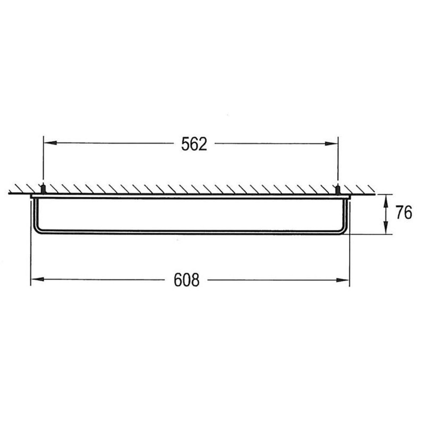 Cubic Long Towel Rail 610mm Chrome gallery detail image