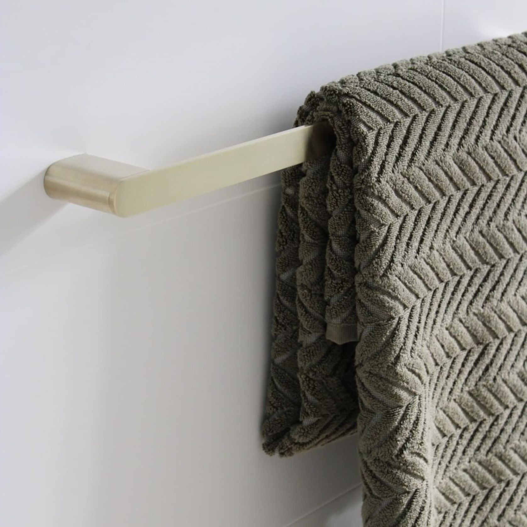 Bianca Single Towel Rail 800mm | Brushed Gold gallery detail image