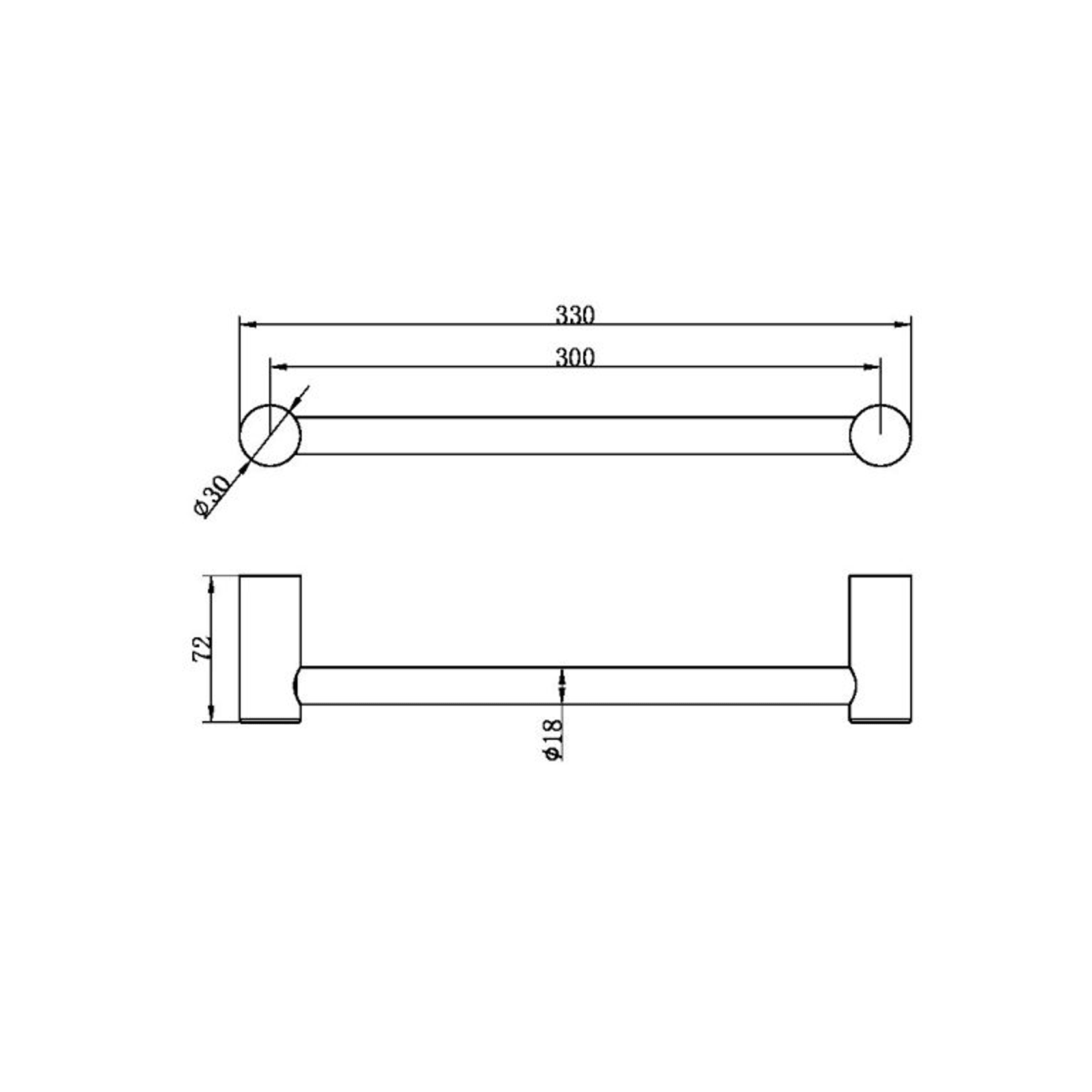 Zen SS316L Hand Towel Rail | Graphite gallery detail image