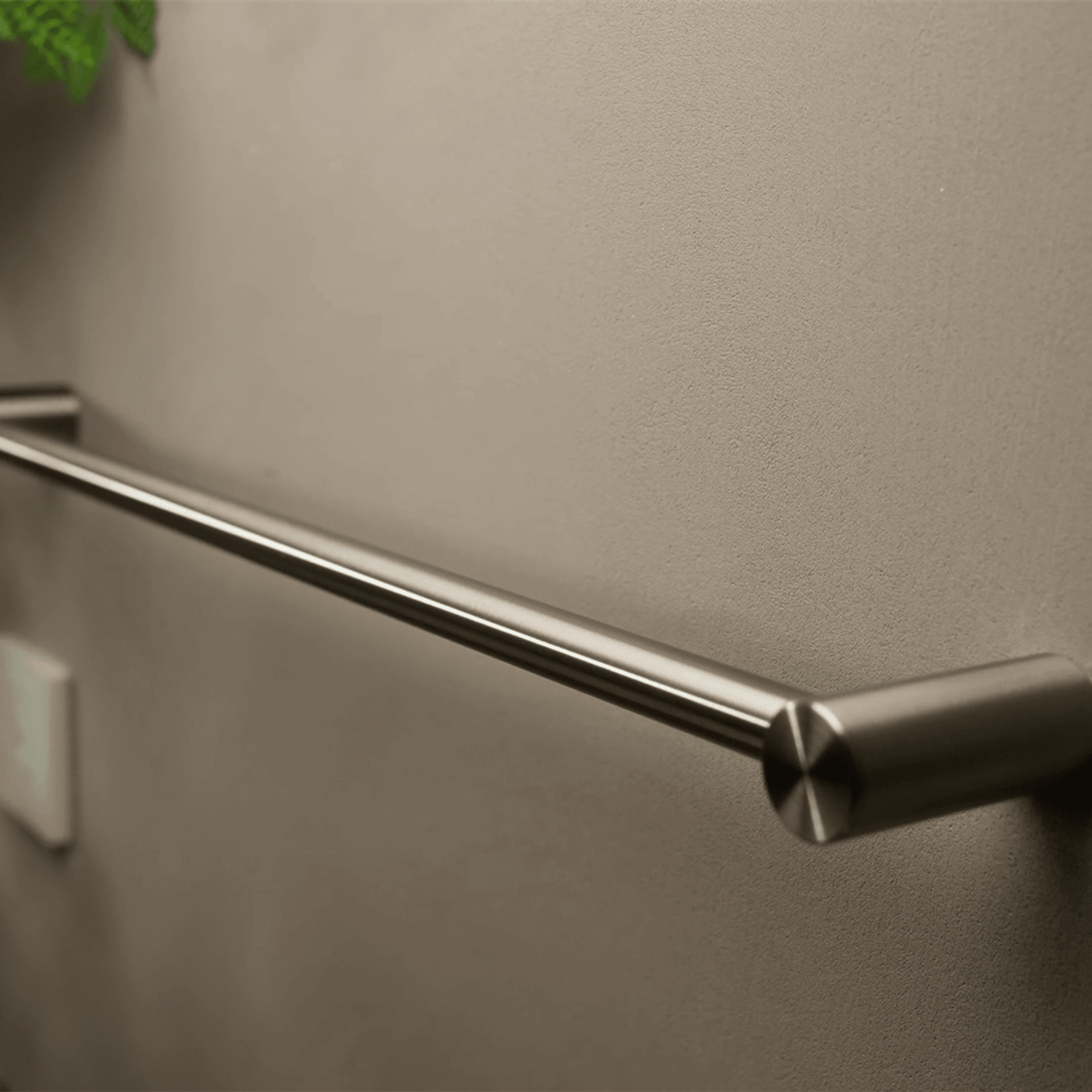 Zen SS316L Single Towel Rail 800mm | Brushed Nickel gallery detail image