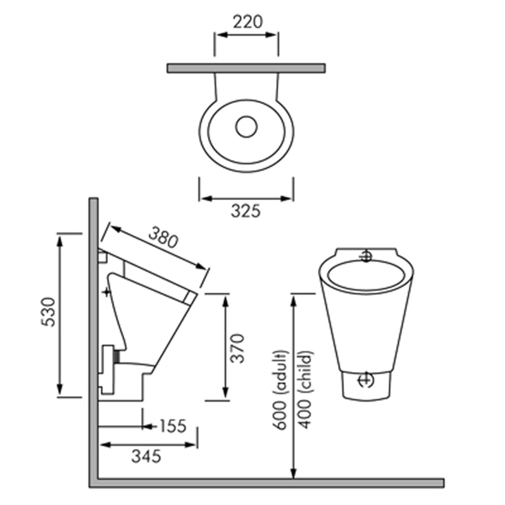RAK Sheno Wall Hung Urinal gallery detail image