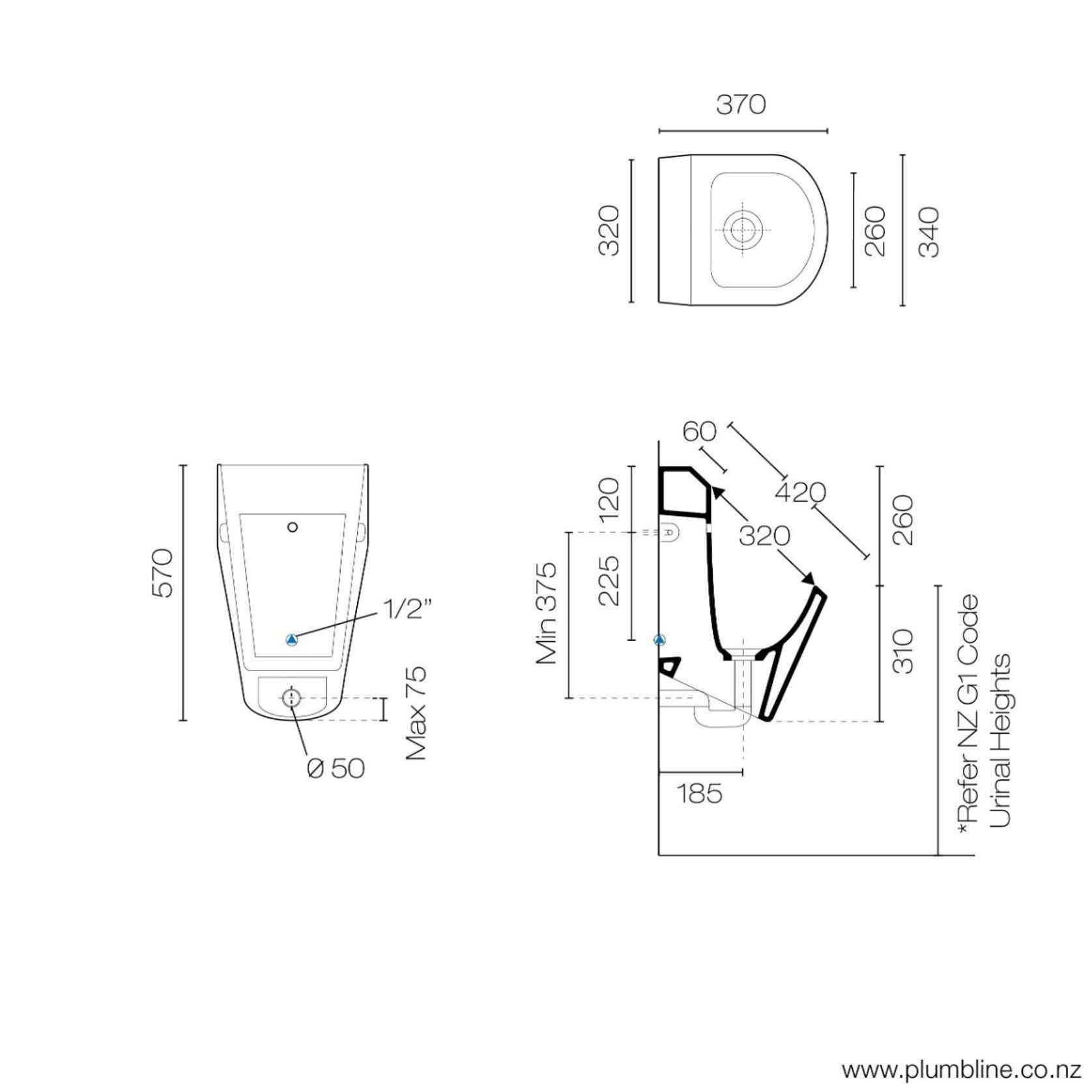 Hero Urinal Rear Inlet gallery detail image