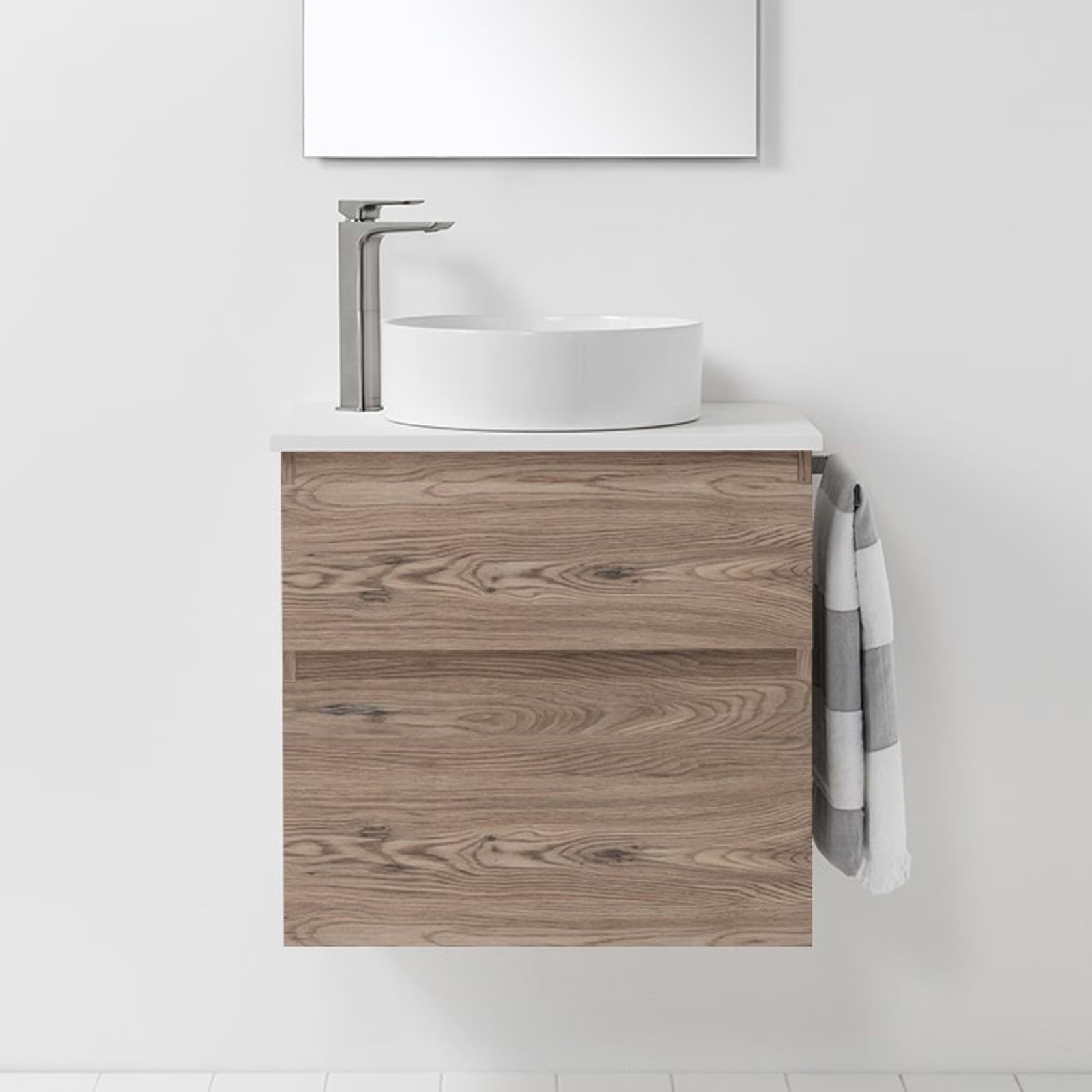 Soft Solid Surface Wall-Hung Vanity, 2 Drawers gallery detail image