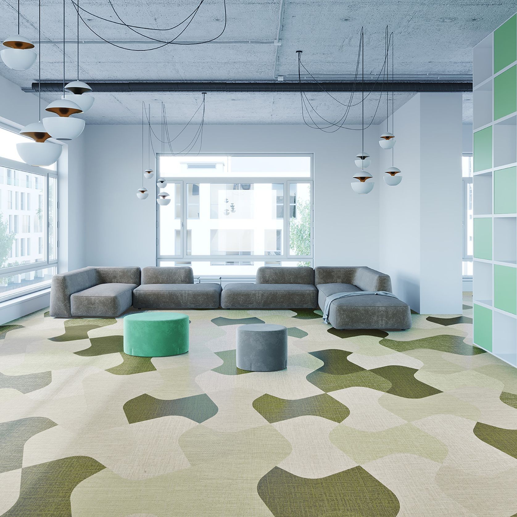 Versatile shaped woven eco-vinyl tiles by ntgrate® gallery detail image