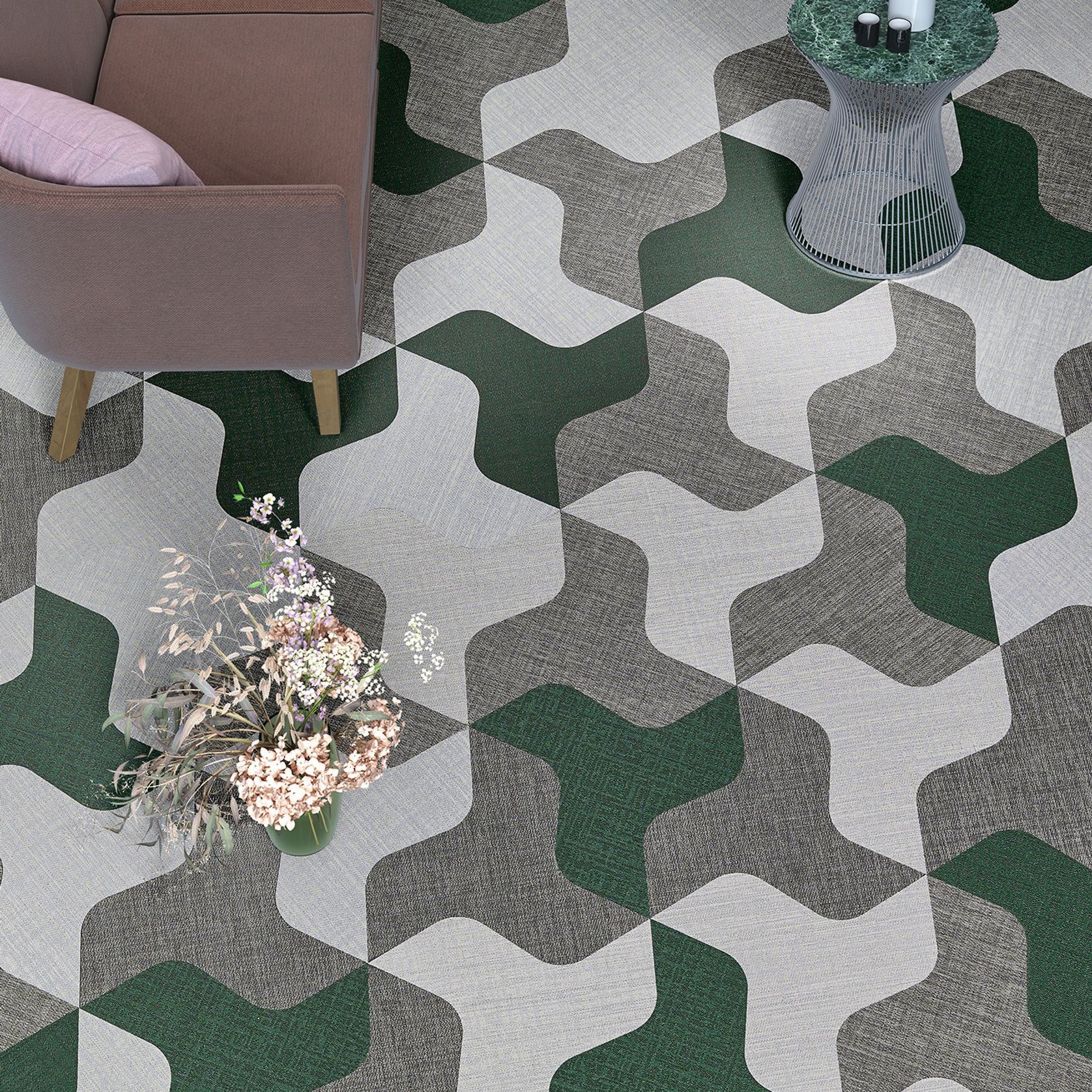 Versatile shaped woven eco-vinyl tiles by ntgrate® gallery detail image