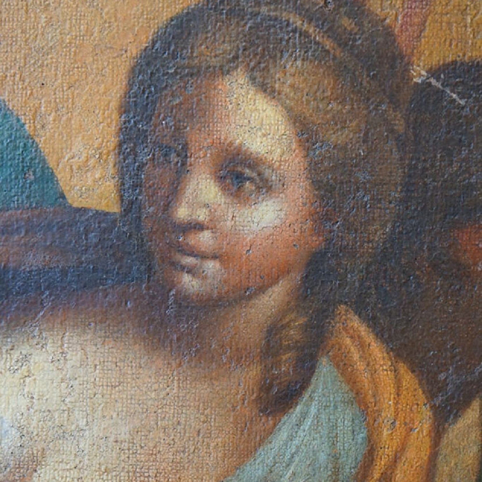 Large Italian Antique Oil Painting of Aurora & Apollo gallery detail image