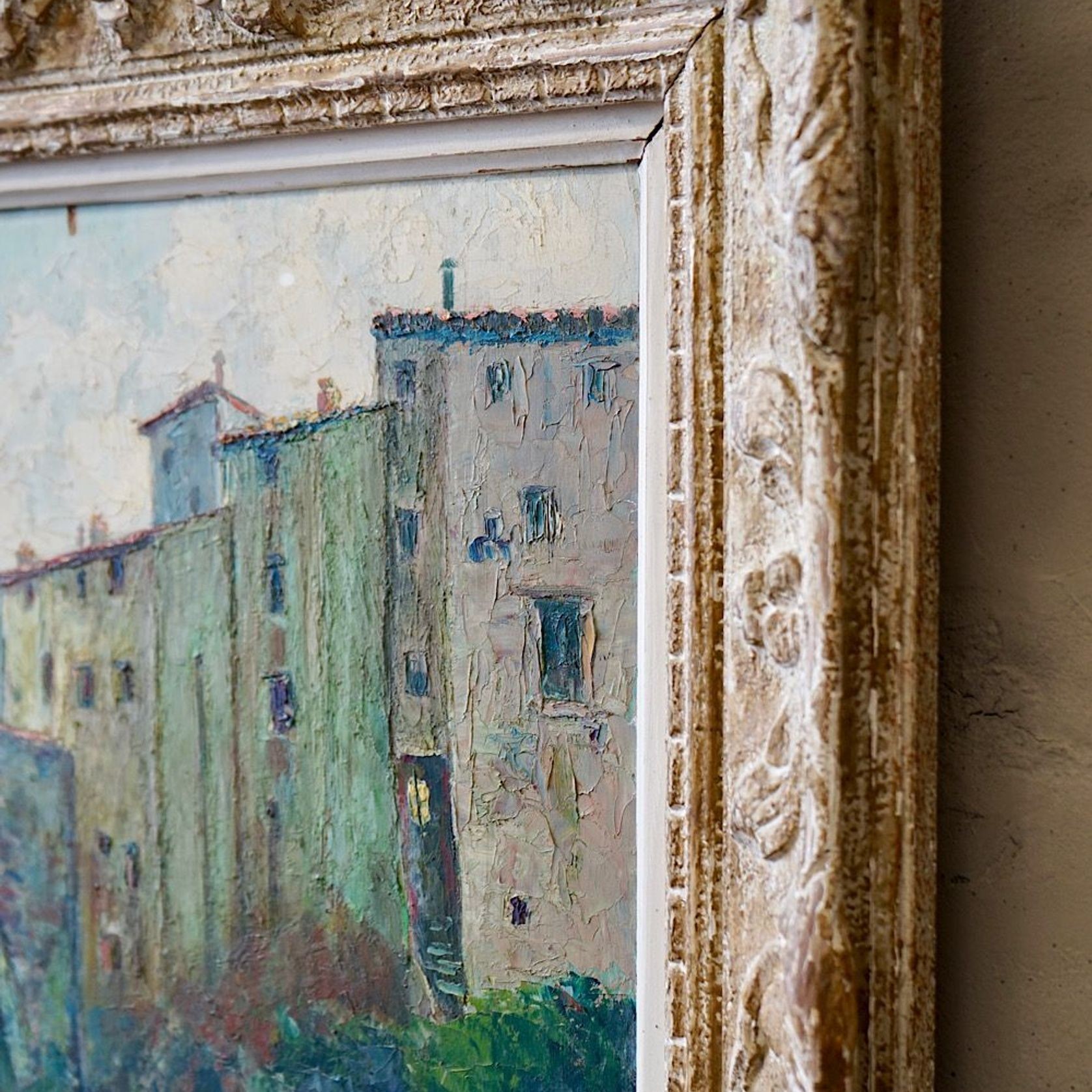 Oil Painting of a French Village Scene gallery detail image
