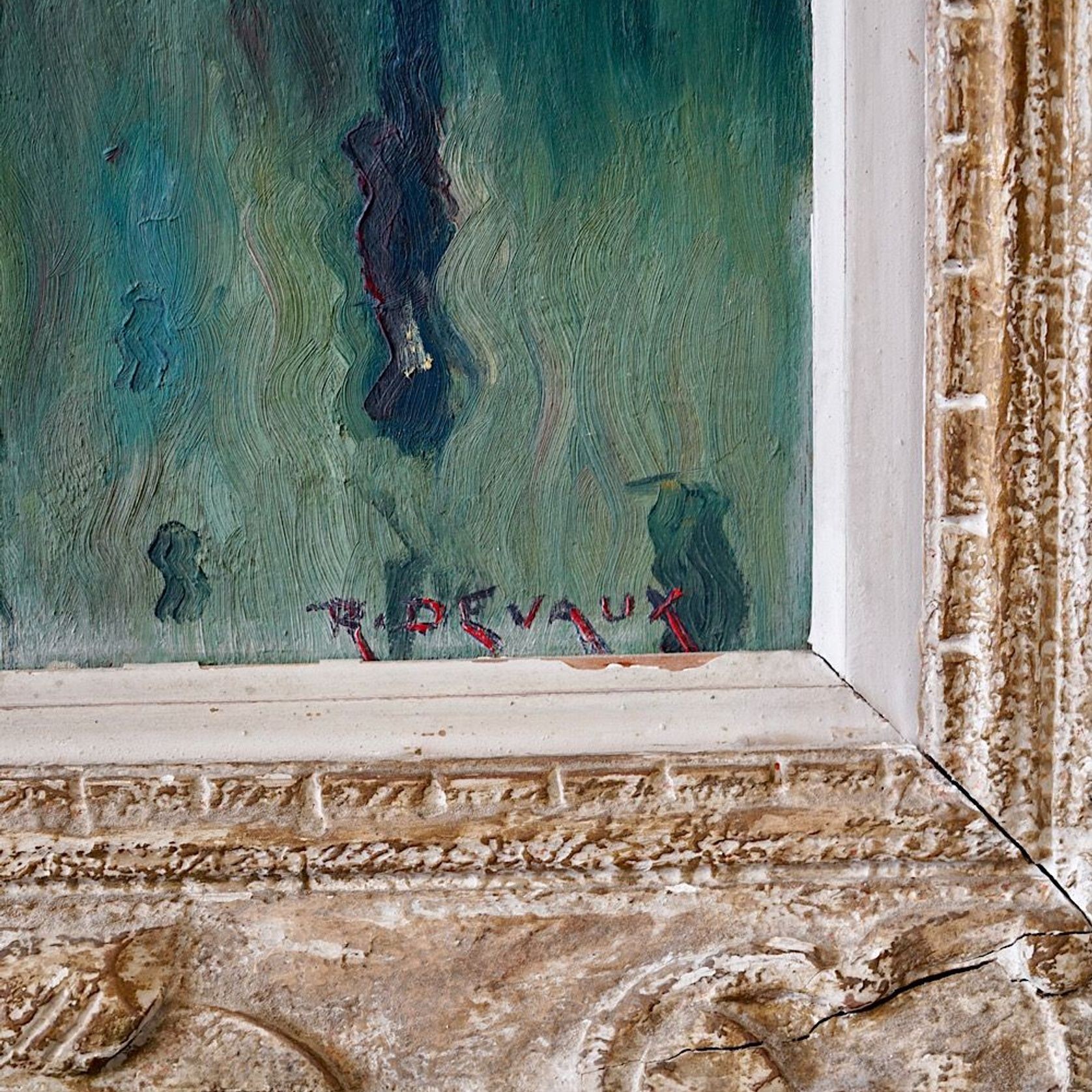 Oil Painting of a French Village Scene gallery detail image