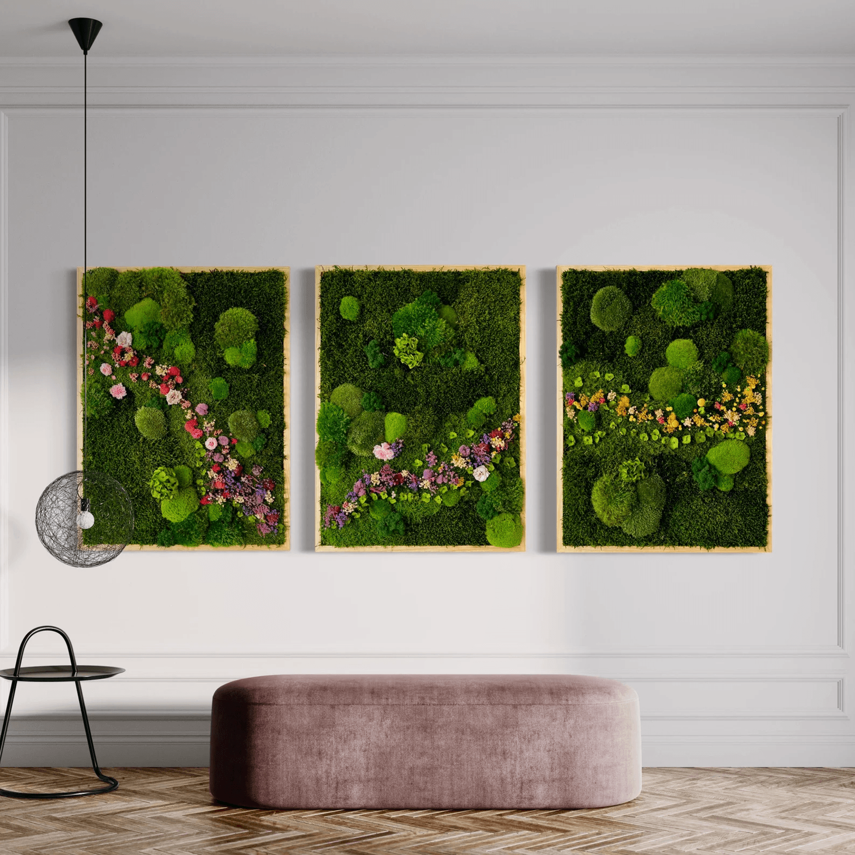 Moss Wall Art - Cascade of Flowers II gallery detail image