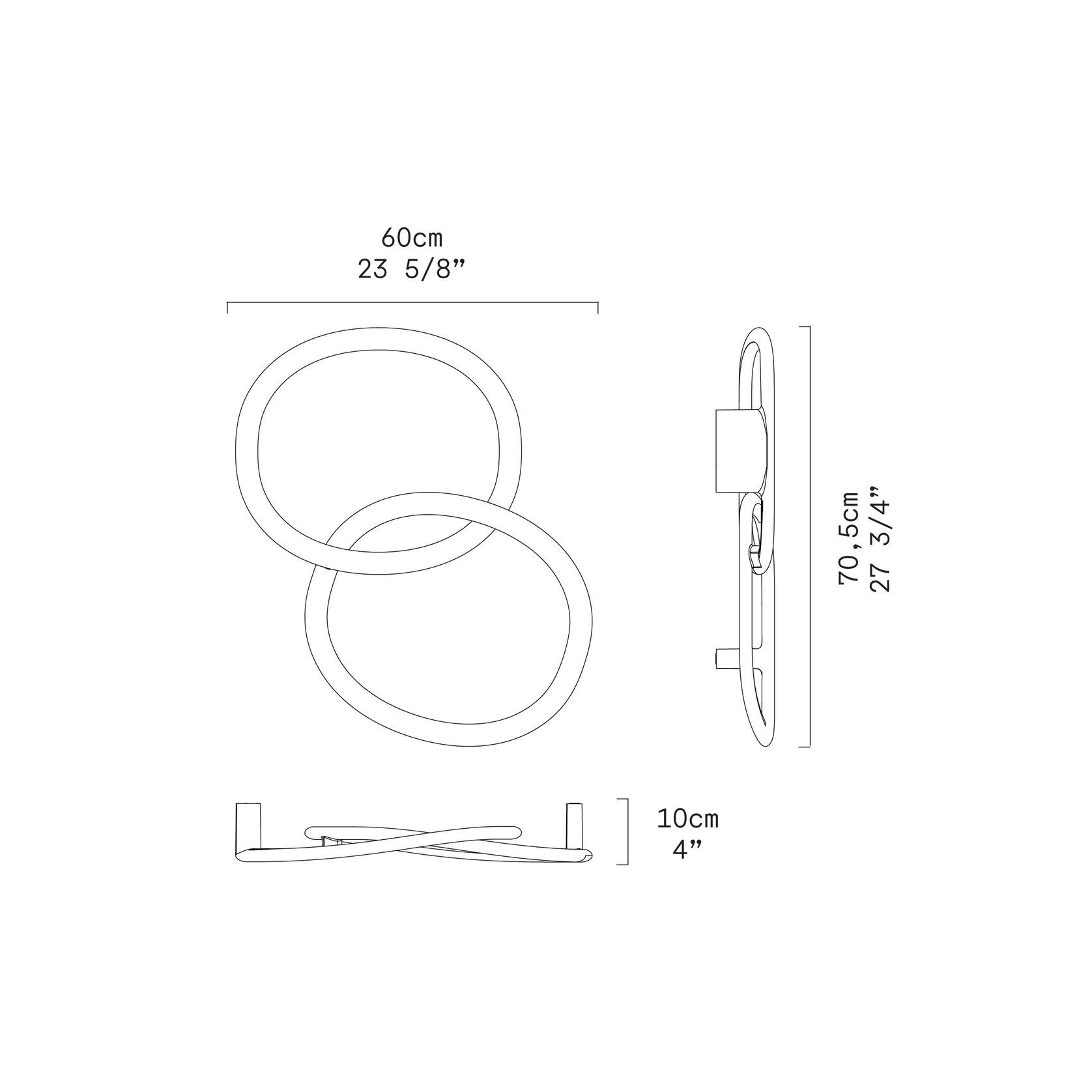 2 Ring Shaped Intertwined Wall Light gallery detail image