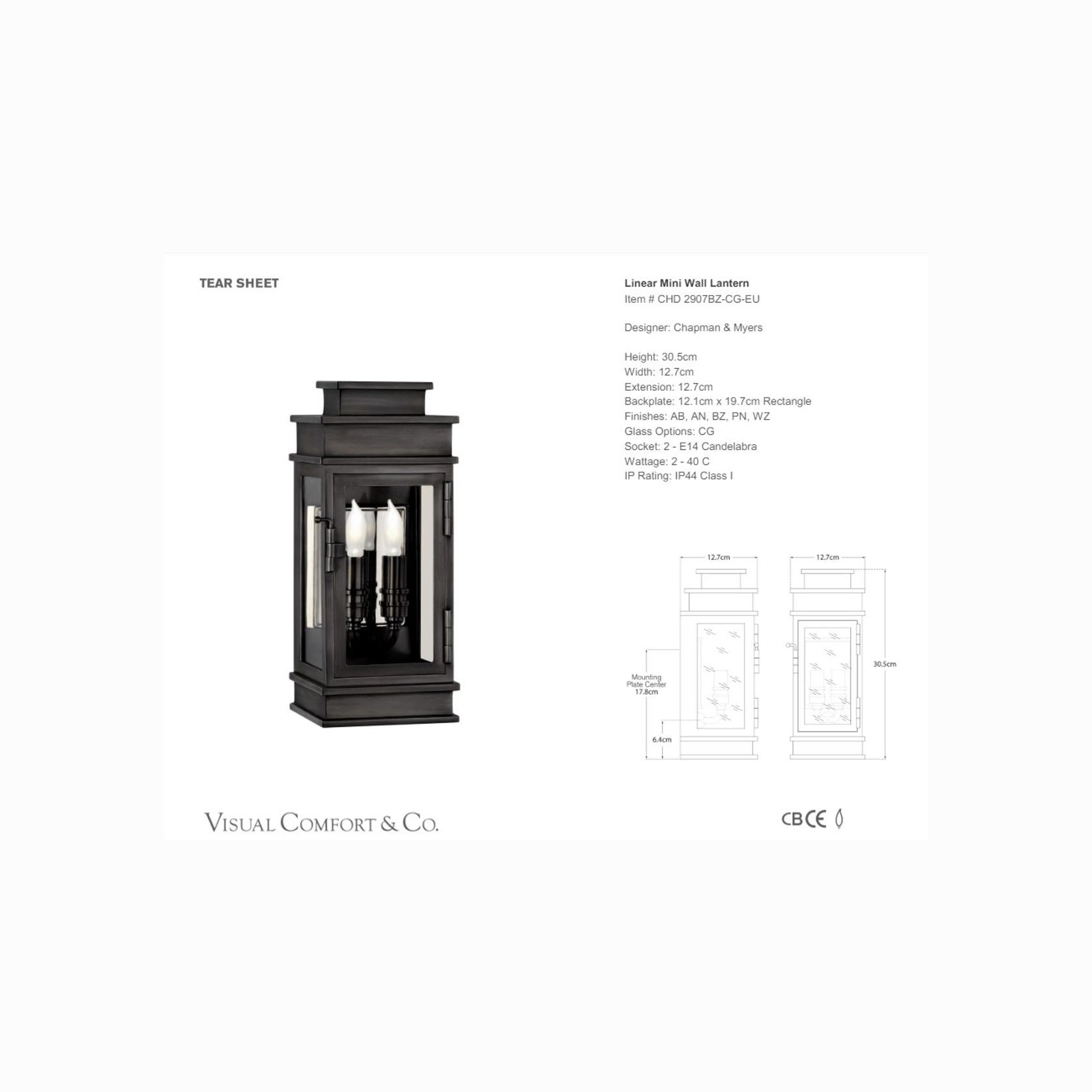 Linear Mini Wall Lantern gallery detail image