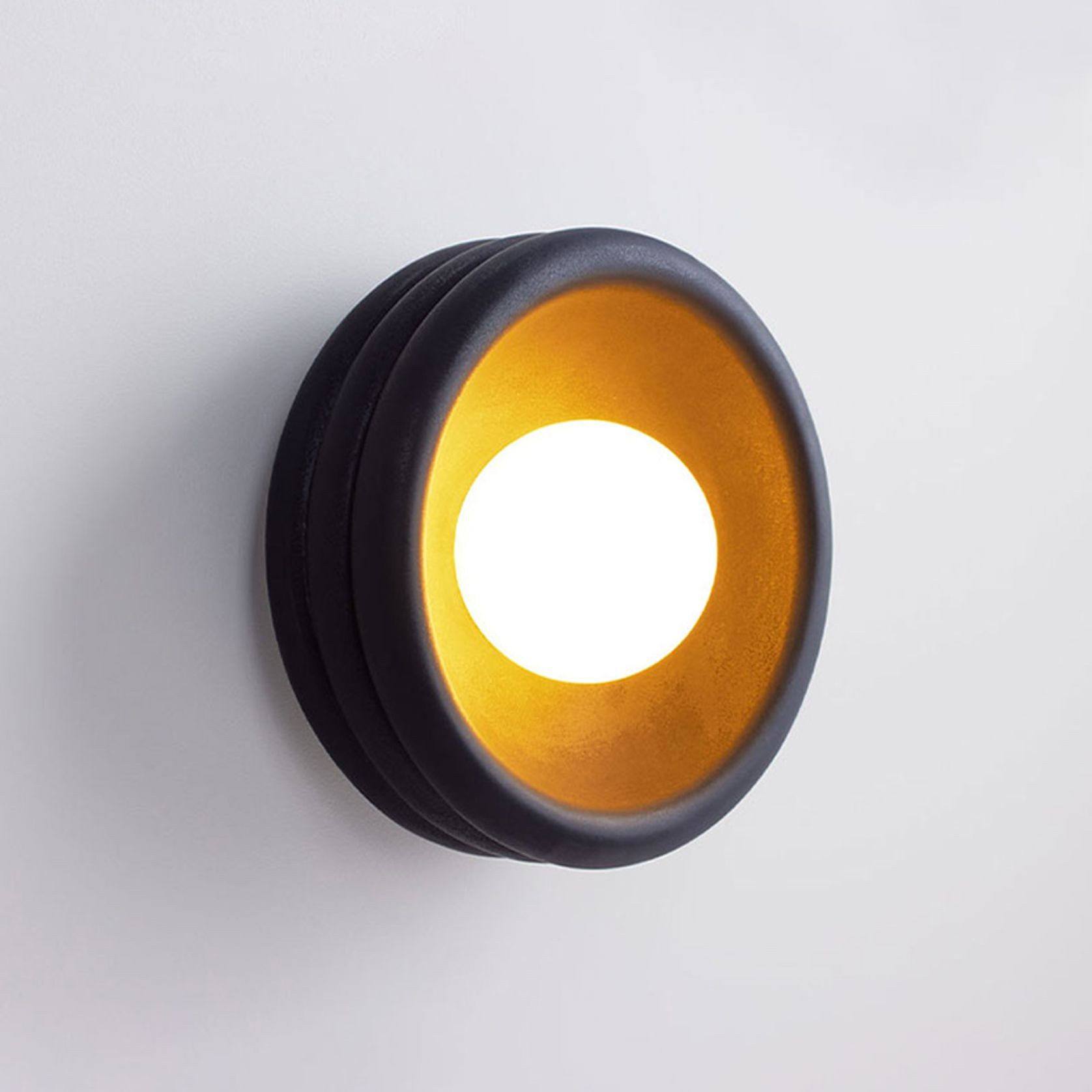 Silo Ceramic Sconce | Matte Black gallery detail image