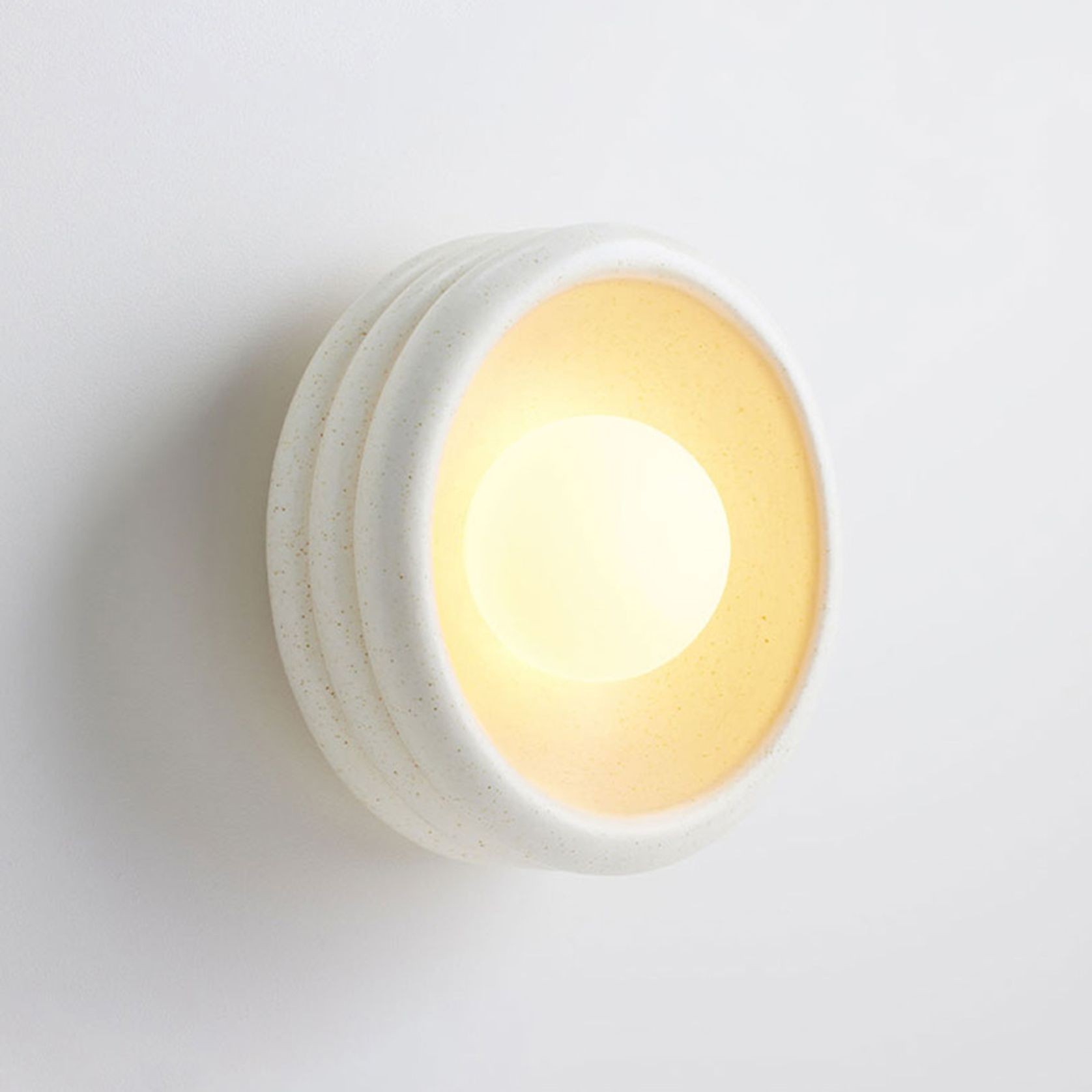 Silo Ceramic Sconce | Speckled Satin White gallery detail image