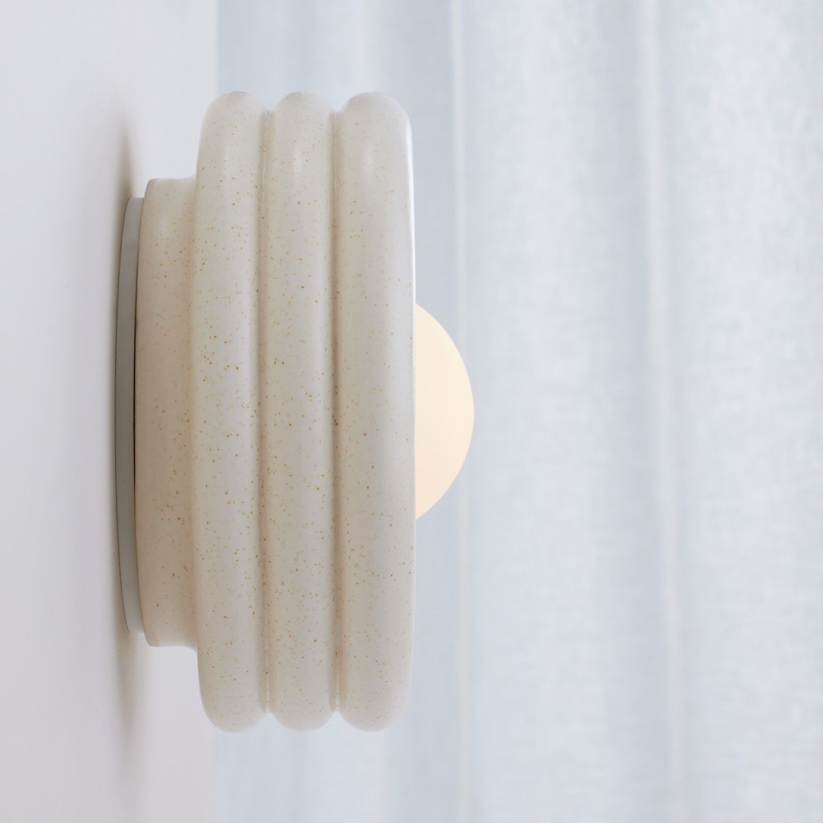 Silo Ceramic Sconce | Speckled Satin White gallery detail image