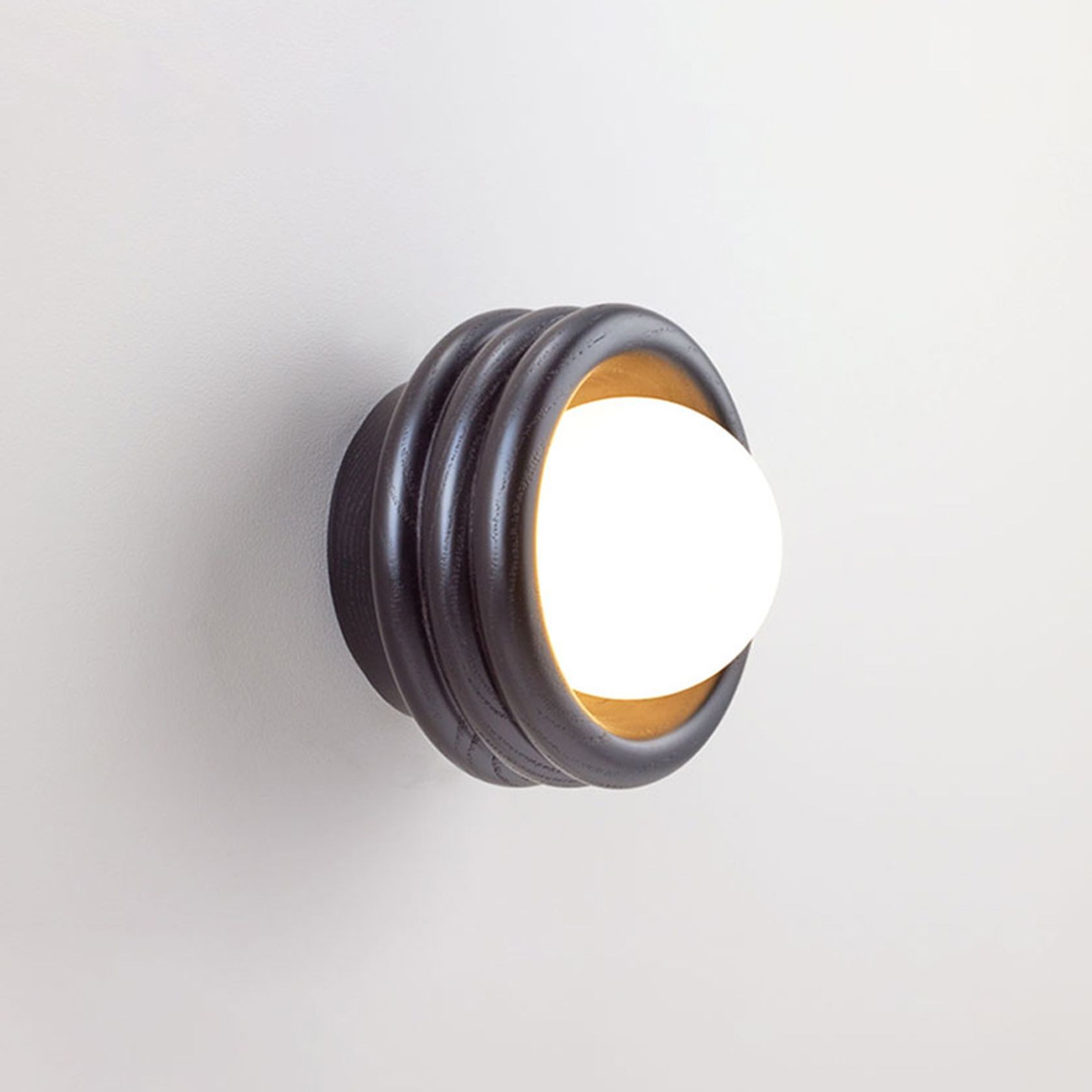 Silo Mini Sconce | American Oak - Black gallery detail image