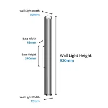 Junco IP65 Fluted Hand-Blown Glass LED Batten Light gallery detail image