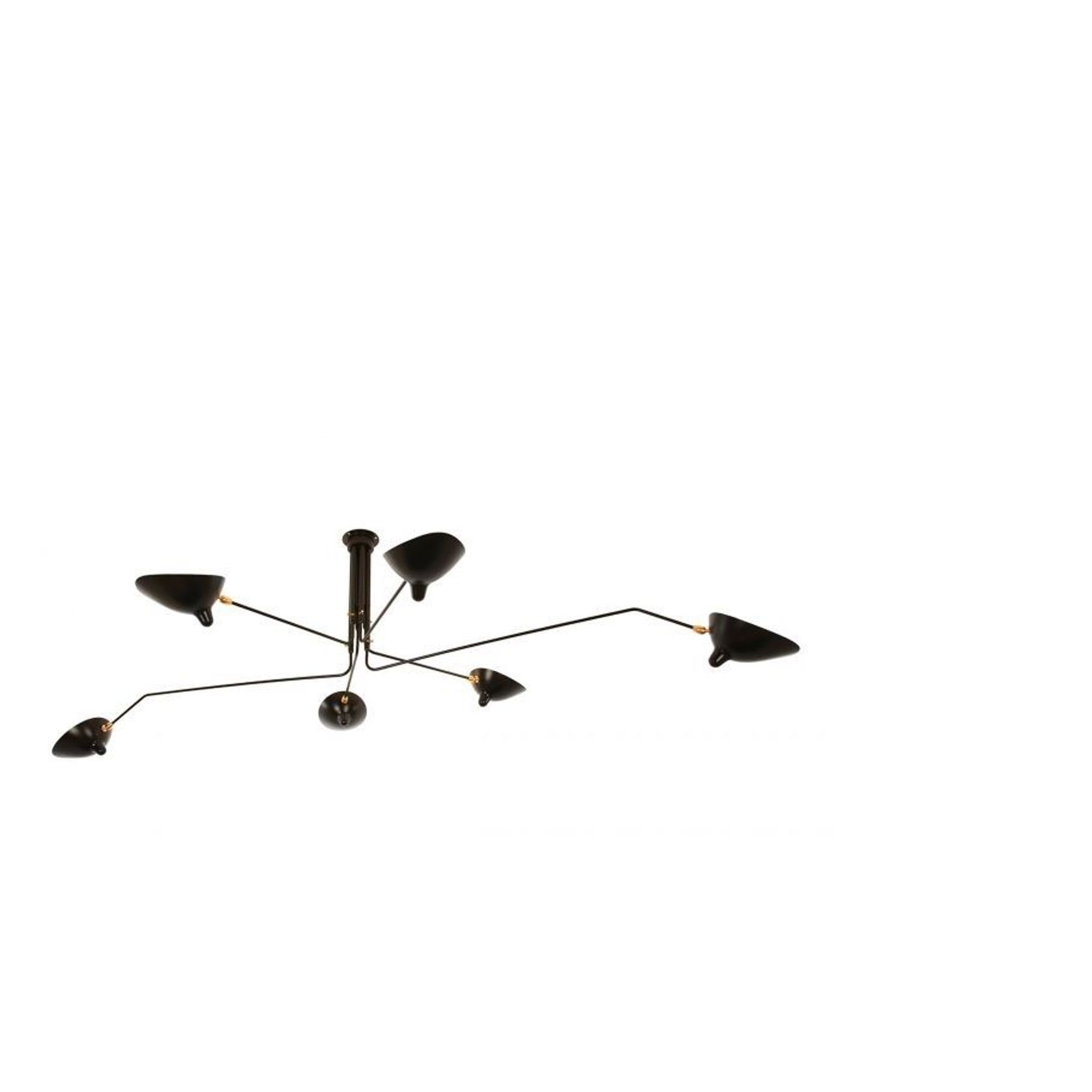 Plafonnier 6 Bras Pivotants Ceiling Lamp by Serge Mouille gallery detail image