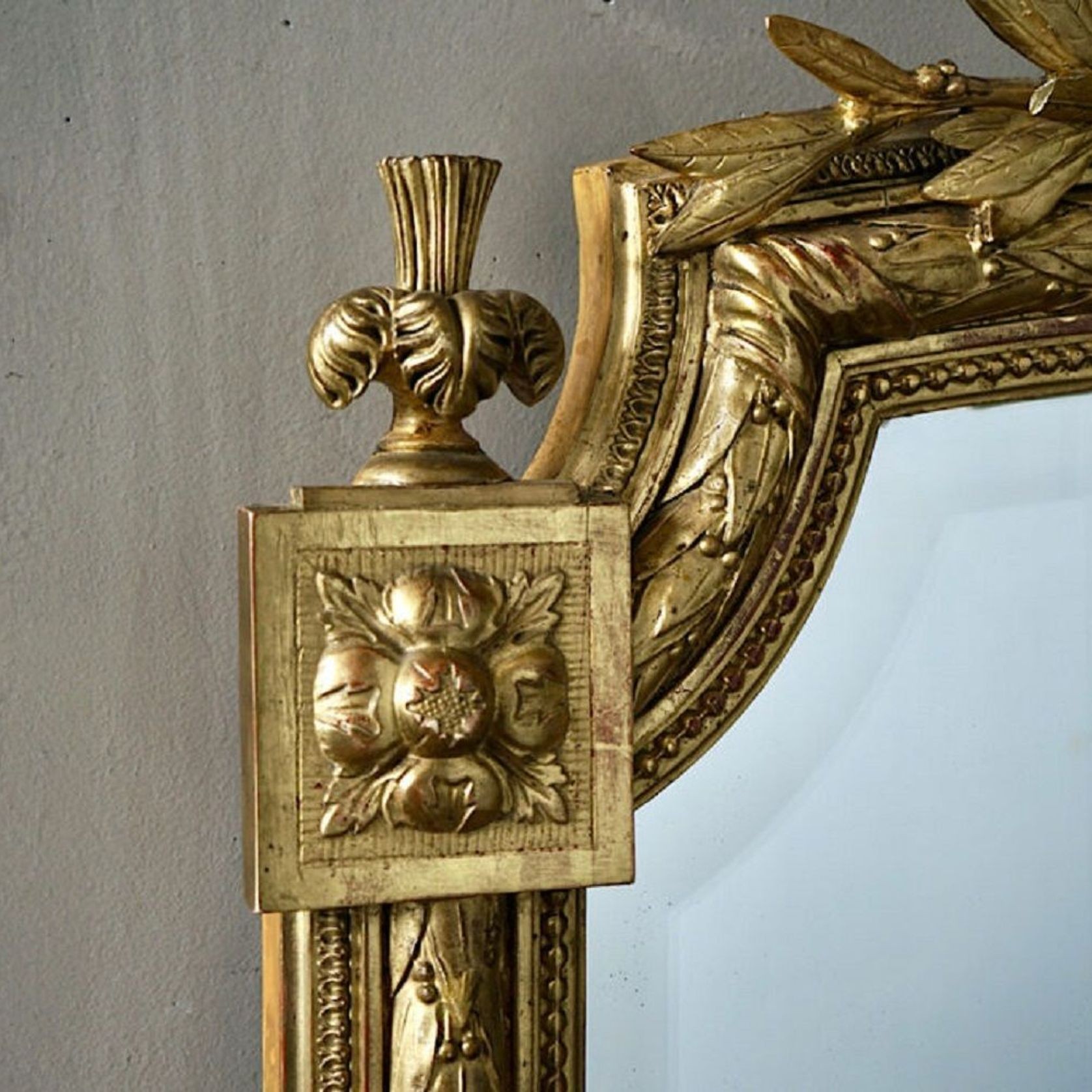 French Antique Louis XVI Gilded Mirror gallery detail image