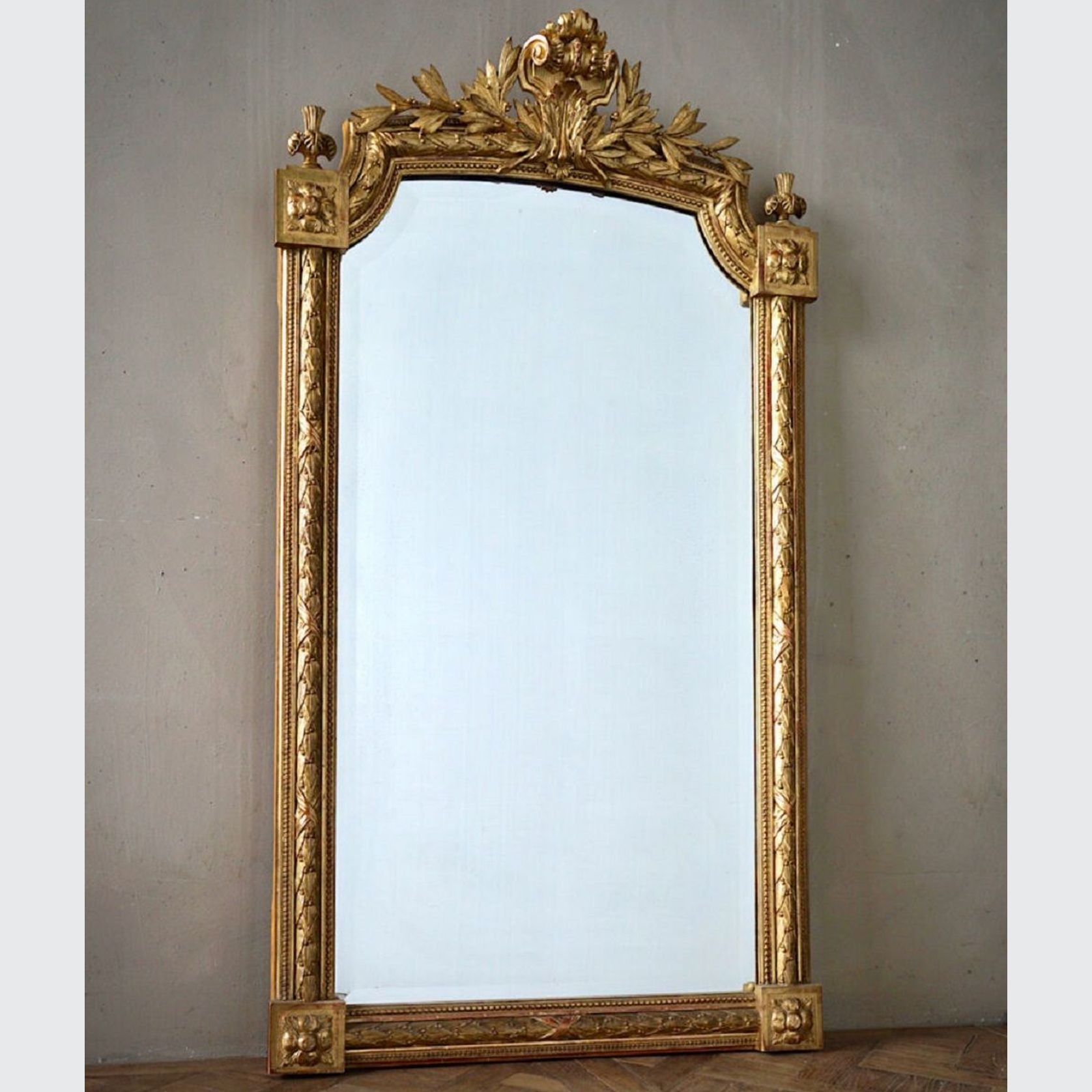 French Antique Louis XVI Gilded Mirror gallery detail image