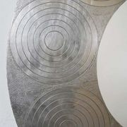 French Mid-Century Round Silver Mirror gallery detail image