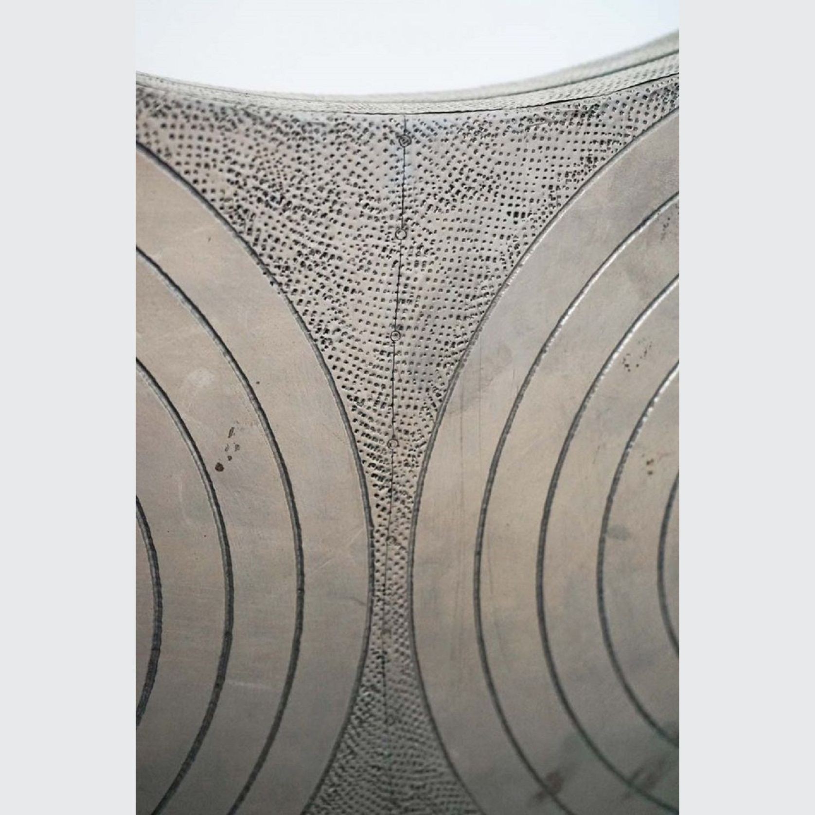 French Mid-Century Round Silver Mirror gallery detail image