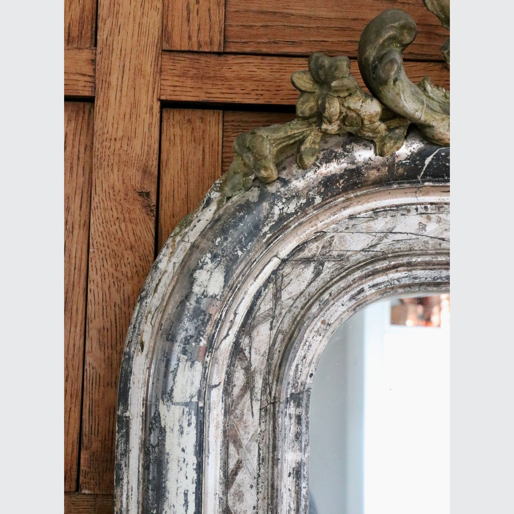 Napoleon III Silver Leaf and Gilt Mirror C.1890 gallery detail image