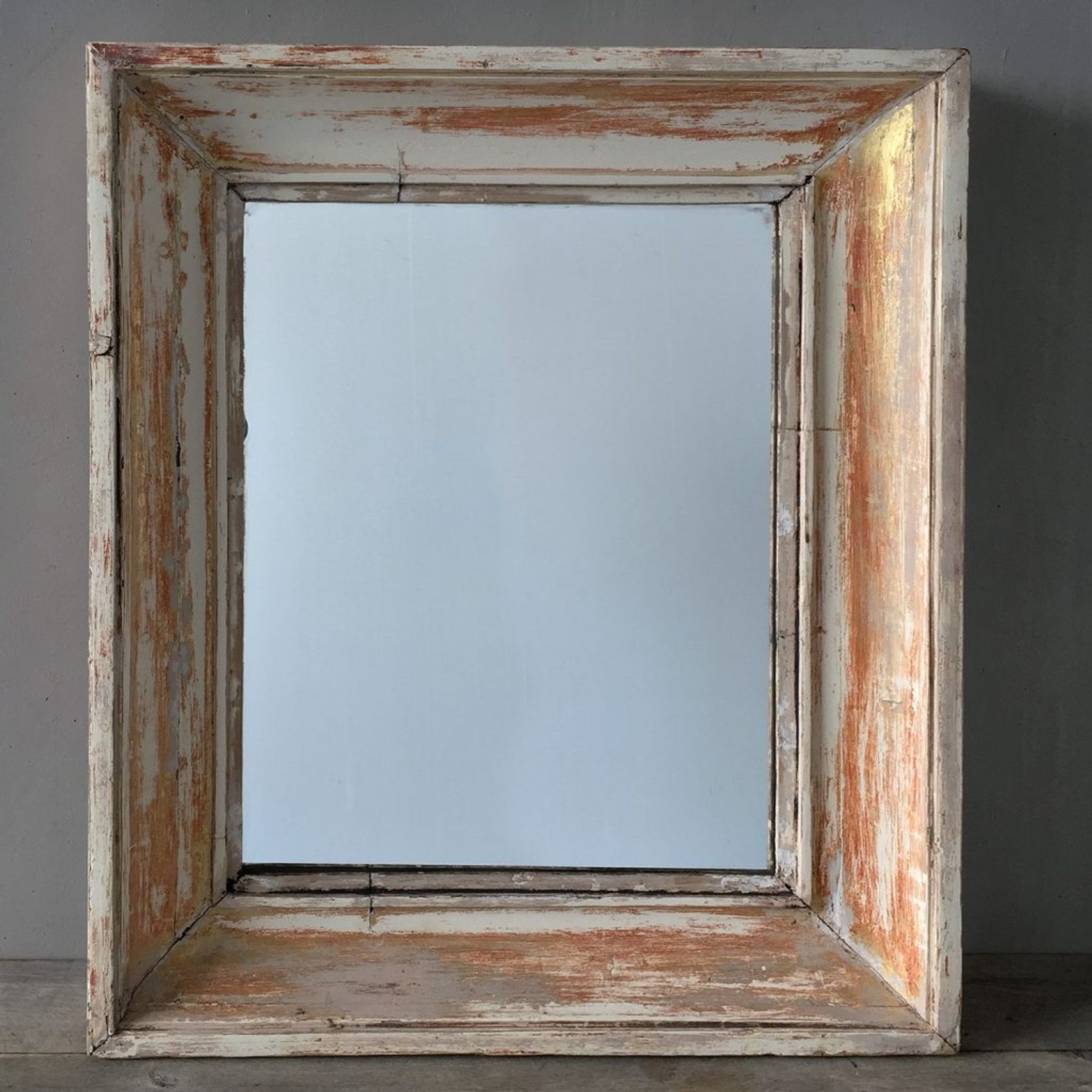 French Antique Mirror with Distressed Patina gallery detail image